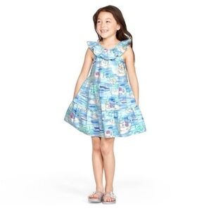 Vineyard Vines x Target Tropical Blue and White Kids Dress size Large